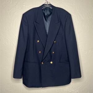 Bert Pulitzer Vintage Dark Blue Wool Blazer - 46L
